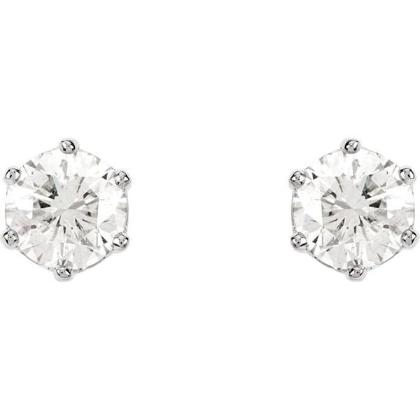 Round 6-Prong Stud Earrings - Image 2