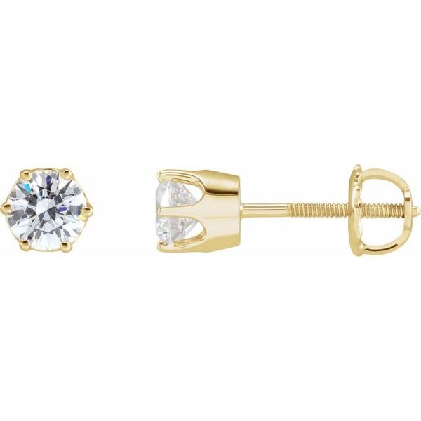 Round 6-Prong Stud Earrings