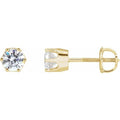 Round 6-Prong Stud Earrings