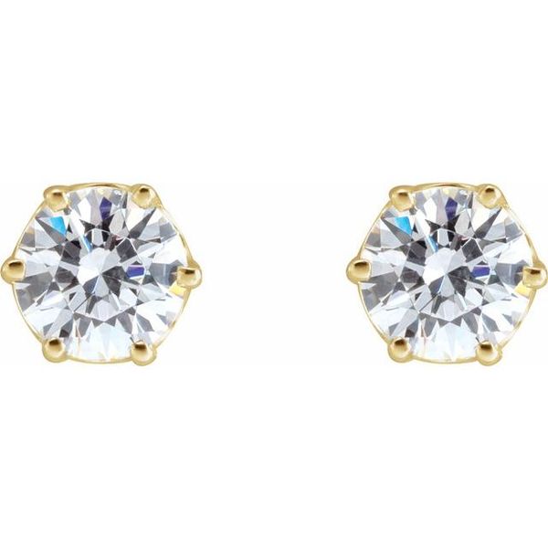 Round 6-Prong Stud Earrings - Image 2