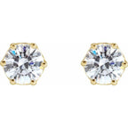 Round 6-Prong Stud Earrings - Image 2