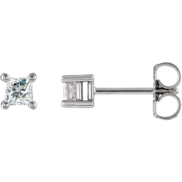 Square 4-Prong Stud Earrings