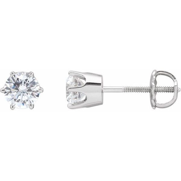 Round 6-Prong Stud Earrings