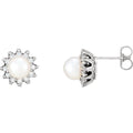 Halo-Style Button Pearl Earrings