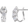 Three-Stone Omega Earrings