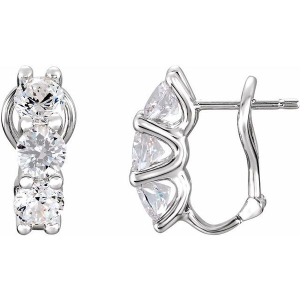 Three-Stone Omega Earrings