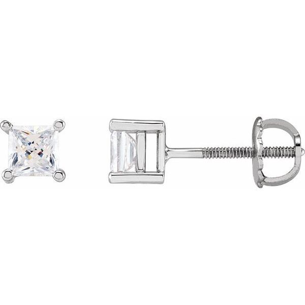 Square 4-Prong Stud Earrings