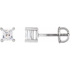 Square 4-Prong Stud Earrings