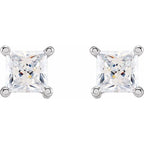 Square 4-Prong Stud Earrings - Image 2