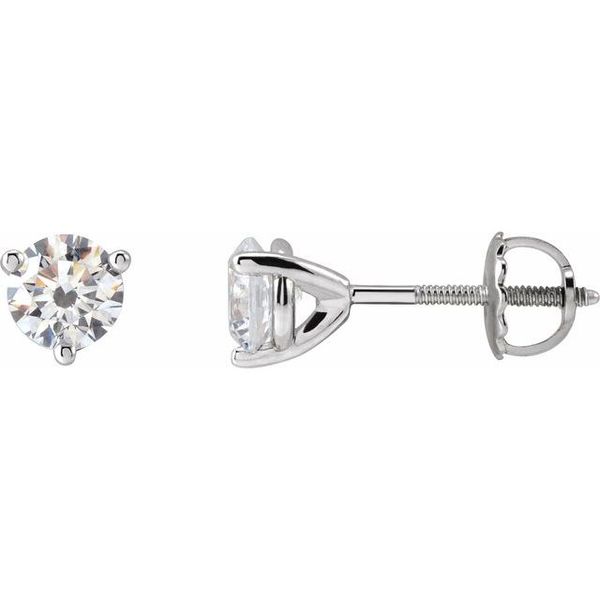 Round 3-Prong Stud Earrings
