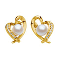 Pearl Heart Earrings