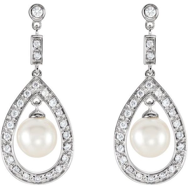 Accented Pearl Earrings - Image 2