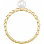 Beaded Stackable Pearl Ring - Image 2