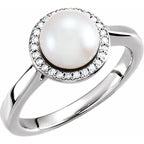 Halo-Style Pearl Ring
