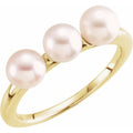 Three-Stone Pearl Ring