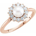 Halo-Style Pearl Ring