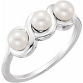 Three-Stone Pearl Ring