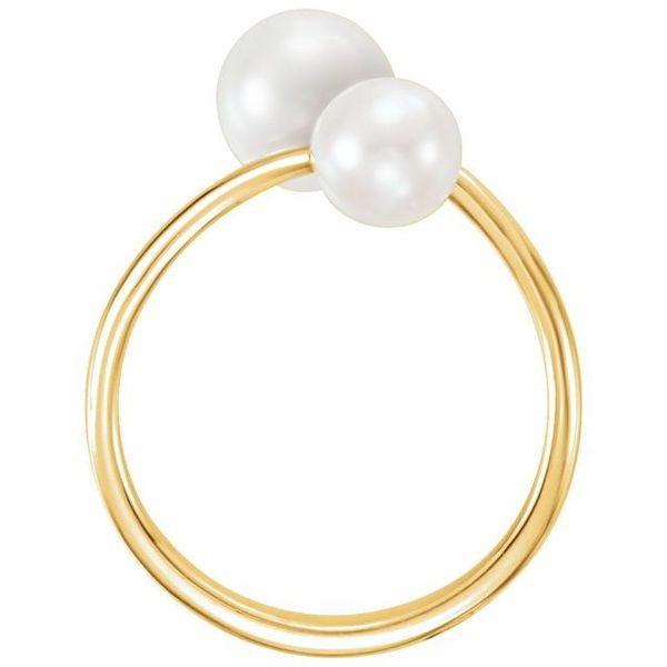 Two-Stone Pearl Bypass Ring - Image 2