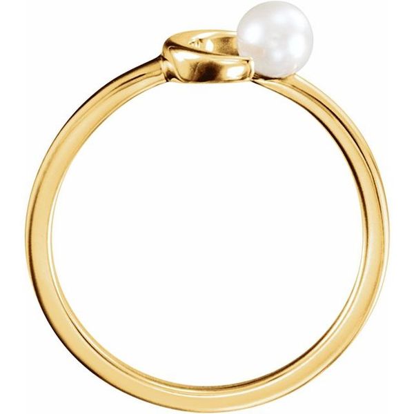 Pearl Crescent Moon Ring - Image 2