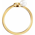 Pearl Crescent Moon Ring - Image 2