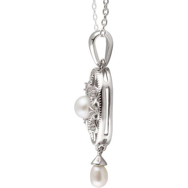 Pearl Granulated Filigree Necklace - Image 2
