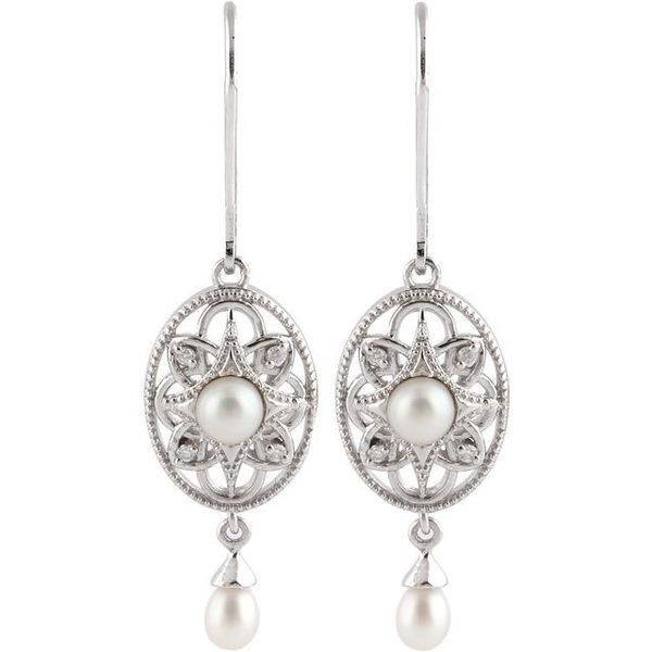 Vintage-Inspired Pearl Earrings - Image 2