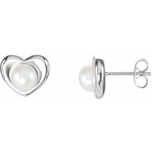 Pearl Heart Earrings