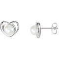 Pearl Heart Earrings