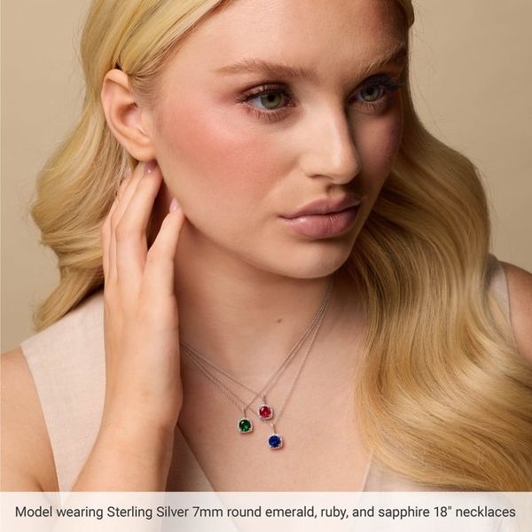 Halo-Style Birthstone Necklace - Image 3