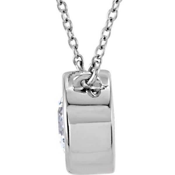 Bezel-Set Solitaire Necklace - Image 2