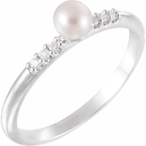 Accented Stackable Pearl Ring