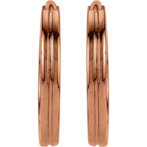 Grooved Huggie Hoop Earrings - Image 2