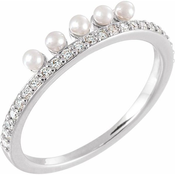 Accented Stackable Pearl Ring