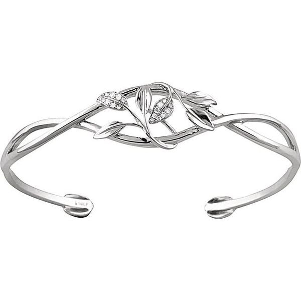 Accented Floral Cuff Bracelet