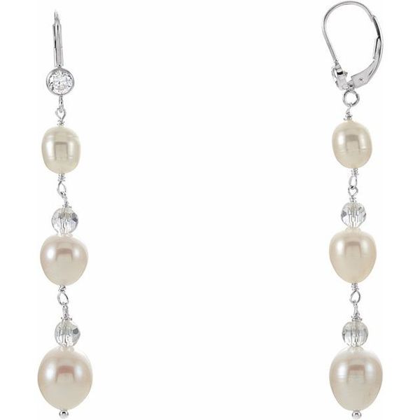 Pearl & Crystal Dangle Earrings