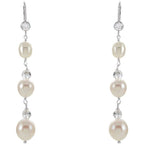 Pearl & Crystal Dangle Earrings - Image 2