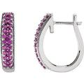 Accented U-Hoop Earrings