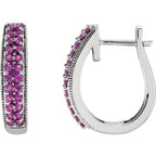 Accented U-Hoop Earrings