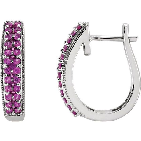 Accented U-Hoop Earrings