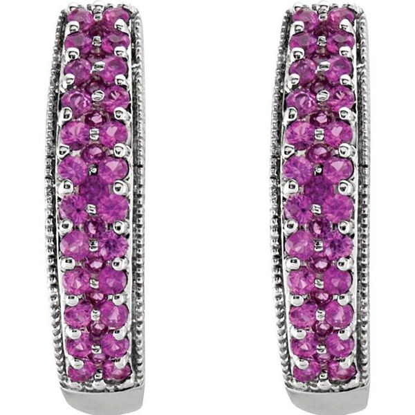 Accented U-Hoop Earrings - Image 2