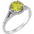 Halo-Style Birthstone Ring