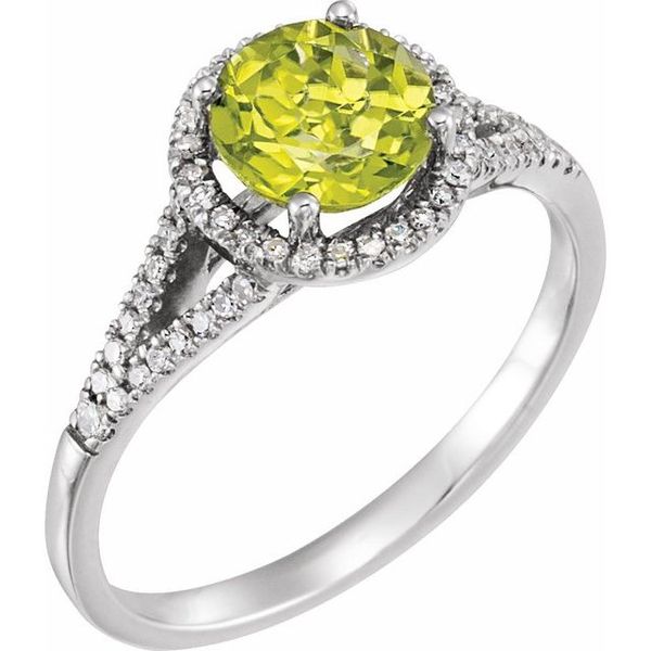 Halo-Style Birthstone Ring