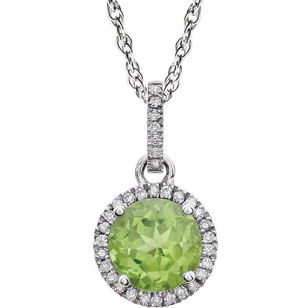 Halo-Style Birthstone Necklace