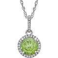 Halo-Style Birthstone Necklace