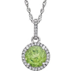 Halo-Style Birthstone Necklace