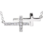 Sideways Double Cross Necklace