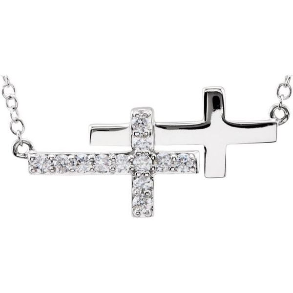 Sideways Double Cross Necklace