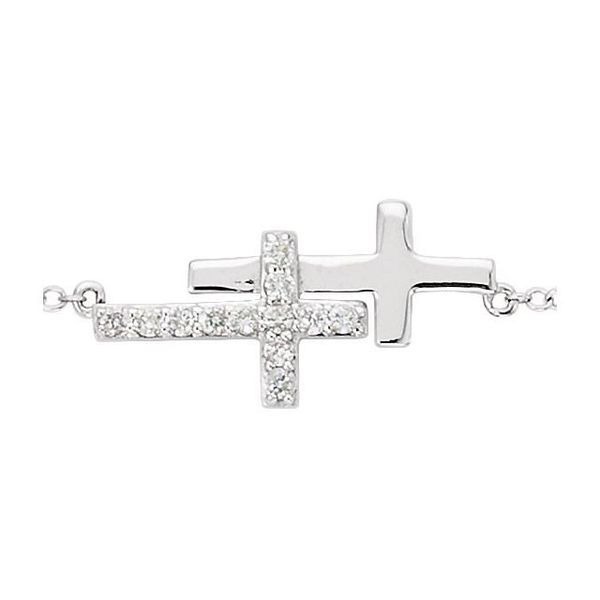 Sideways Double Cross Necklace