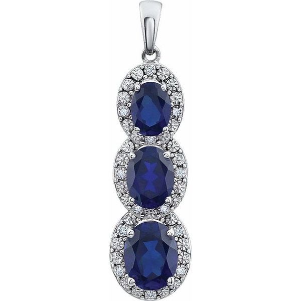 Three-Stone Halo-Style Pendant