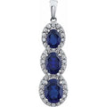 Three-Stone Halo-Style Pendant